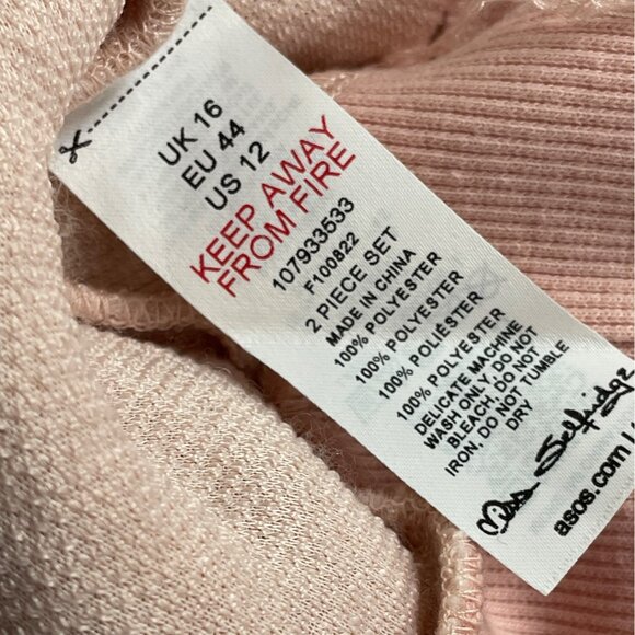 Miss Selfridge Pink Cozy Lounge Jogger Sweatpants & Pullover Top Set Sz 12 - Picture 11 of 12